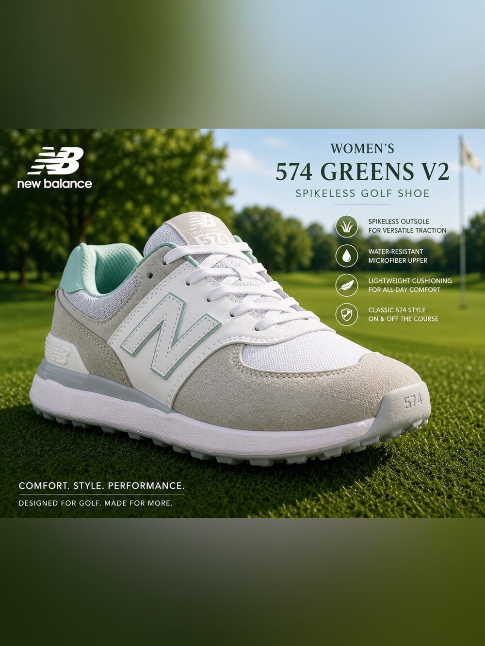 New Balance Women's 574 Greens V2 Spikeless Golf Shoes – NWT – Sizes 9, 9.5 & 10